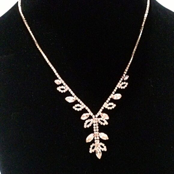 Icing Gold Tone Champagne and Clear Rhinestone Y Drop Necklace - Picture 5 of 9